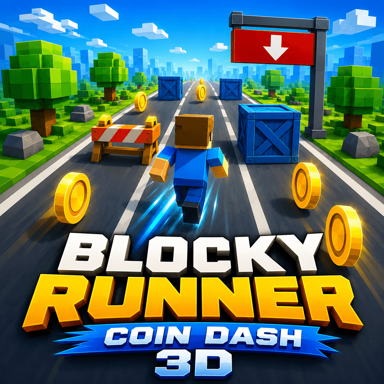 Blocky Runner: Coin Dash 3D - Endless Runner - free online game