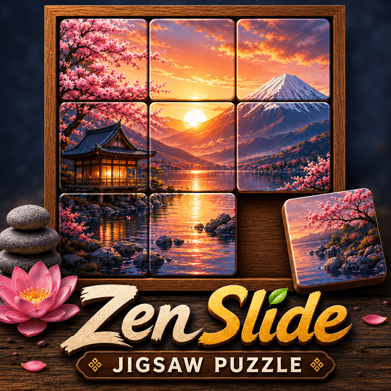 Zen Slide: Jigsaw Puzzle - Relaxing Sliding Puzzle - free online game